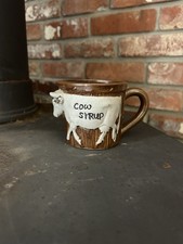 VTG 1987 Ron Gordon Designs Ceramic Cow Syrup Pitcher picture