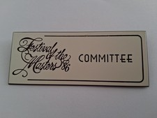 1986 Walt Disney World Festival of the Masters Committee Name Tag Badge Prop picture