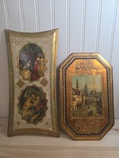 Vintage Italian Wooden Florentine Wall Plaques Art Decor Roccoco Style Italy picture