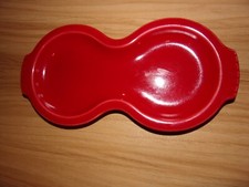 SIGNED FIESTA POTTERY  RED DOUBLE TRAY HOMER LAUGHLIN FREDERICK RHEAD picture