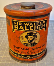 Vintage Sir Walter Raleigh Smoking Tobacco Tin - Brown & Williamson d picture