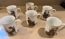 Vintage 1982 Norman Rockwell Museum Mugs (Set of 6)- Excellent Condition picture