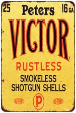 Peters Victor Rustless Smokeless Shotgun Shells Vintage Reproduction Metal sign picture