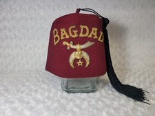 Vintage 1952 Shriners BAGDAD Fez Hat Masonic Shriner Hats Mason picture