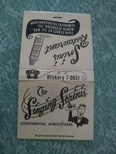 Vintage Matchbook Q2 Collectible Ephemera Chicago Illinois sorini singing picture