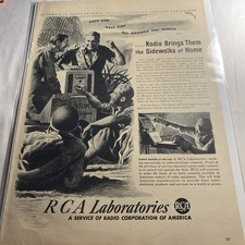 1943 RCA Laboratories Service Radio Electronic Research WW II Bonds VTG Print Ad picture