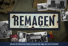 Remagen 1945 sign Autographed by WWII Heroes from 9th Armored Div & 128th AAB picture