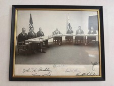 Vintage 1968 Politician Boardroom Meeting Signed Photo - 8x10 picture