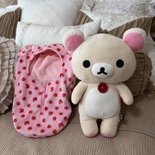 Rilakkuma Korilakuma Plush Reversible Strawberry Sleeping Bag San-X Kigurumi Thm picture