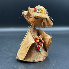 Vintage Handcrafted Hawaiian Coconut Fiber Doll Collectible picture