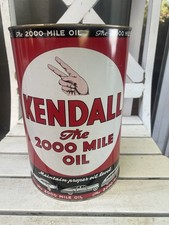 VINTAGE KENDALL 2000 MILE MOTOR OIL 5 QUART CAN, FULL NOS NICE picture