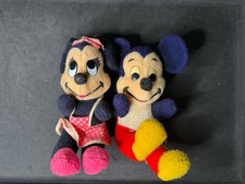 Vintage 1972-1974 Walt Disney Mickey & Minnie Mouse Plush Pair Stuffed Toys picture