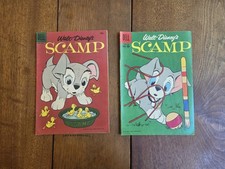 Walt Disney's Scamp  Dell Comics 1950 Silver Age  Original 10cent   Lot Of 2 picture