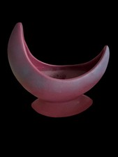 VINTAGE Van Briggle Pottery RARE Mullberry Crescent Moon Vase GREAT COLOR 8.5