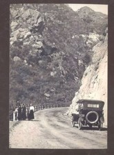 REAL PHOTO TOPANGA CANYON HIGHWAY OLD CAR 1920 CALIFORNIA POSTCARD COPY picture