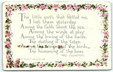 Postcard 1913 poem postcard with rose border picture