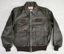 Excelled A-2 Brown Leather USAF DLA DSCP Flight Pilot Bomber Jacket Men's 46 R picture