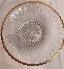 Antique Pressed Glass Bowl With Gold Trim EC NO CHIPS  picture