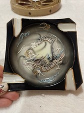 Vintage  China Dragonware Ashtray Painted Black Dragon picture