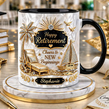 Personalized Happy Retirement New Beginnings 3D Effect Mug, Retired 2026 Gift picture