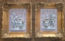 Alt Meissen Porcelain Wall Art x2 picture