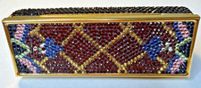 Vintage Judith Leiber Swarovski Floral Crystal Lattice Lipstick Case Mirror RARE picture
