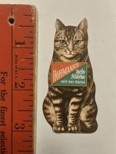 Vintage 1930s Hoffmann's Reis-Starke German Advertising Cat Die Cut Cardboard picture