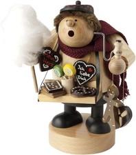 KWO Gingerbread Seller Smoking Man Figurine, Wood, Multi-Colour picture