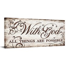 KREATIVE ARTS With God All Things Are Possible Canvas Wall Art - Vintage Brow... picture
