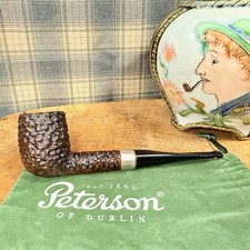 K&P Petersons Sterling Silver 1975 Donegal Rocky Briar Estate Tobacco Pipe &Sock picture
