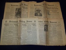 1934 HUNTERDON COUNTY DEMOCRAT LINDBERGH HAUPTMANN NEWSPAPER LOT OF 6 - O 129 picture