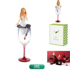 Pavilion Gift Company H2Z Tableware Hiccup Wine-1-1 Girl In Glass, 12-3/4