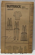 Butterick 4931 Size 6-12 Jumper, Top, Jumpsuit *PREOWNED* UNUSED picture