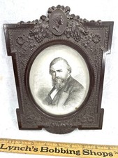 antique picture frame gutta percha   pat 1868 civil war era 10 x 7 in. original picture
