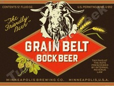 Grain Belt Bock Beer Label 9