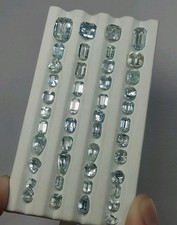 38 Ct Gorgeous Natural Aquamarine Loose Gemstones Lot - Nice Color - Natural Cut picture