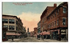 Fall River Massachusetts 1910s South Main Street Streetcars Standard Postcard picture