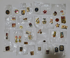 Vintage Soviet union pins and metals 37 pieces picture