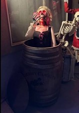 4.5 FT ANIMATED CABERNET WINE BARREL CASUALTY POP UP HALLOWEEN PROP picture