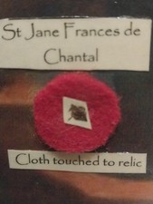 Saint Jane Frances de Chantal Cloth Relic 8 1/2 in by 11 in Reliquary... picture
