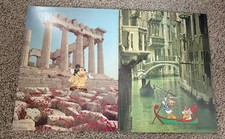 Vtg 1970s Disney School Portfolio Folders Lot 2 Minnie Greece Donald Venice picture