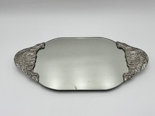 Vintage GSA Godinger Silver Plated Mirror Vanity Tray Victorian Scroll Design picture