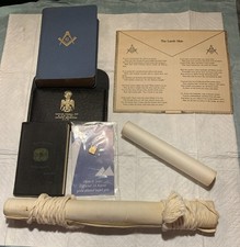 Vintage Lot Charlotte NC Freemason Items Apron,Bible,Photo,Certificate,pin Etc picture