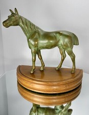 Vintage Heavy Detailed Metal Standing Horse Bookend Figurine Statue w/Base 7.5
