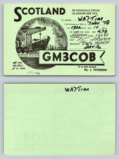 Ham Radio QSL QSO Postcard WA7TIM, Glasgow, Scotland, UK picture