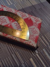 Vintage NOS  A&W  Brass Protractor USA 180 Degree Ruler Drafting Tool    C1 picture