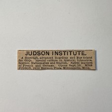 Judson Institute For Girls Harmon Place Minneapolis MN 1888 MN Clipping 5AK9-S20 picture