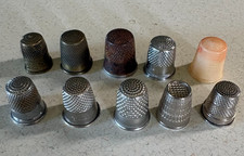 10 Interesting Antique & Vintage Thimbles Mixed Metal/Eras Nice Variety (B) picture