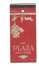 The PLAZA - New York    Matchcover picture