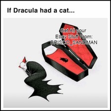 Fridge Fun Refrigerator Magnet IF DRACULA HAD A CAT Funny Meme picture